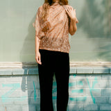 ASYMMETRICAL KASAB TOP IN COFFEE