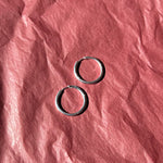 sterling silver thin round hoop earrings