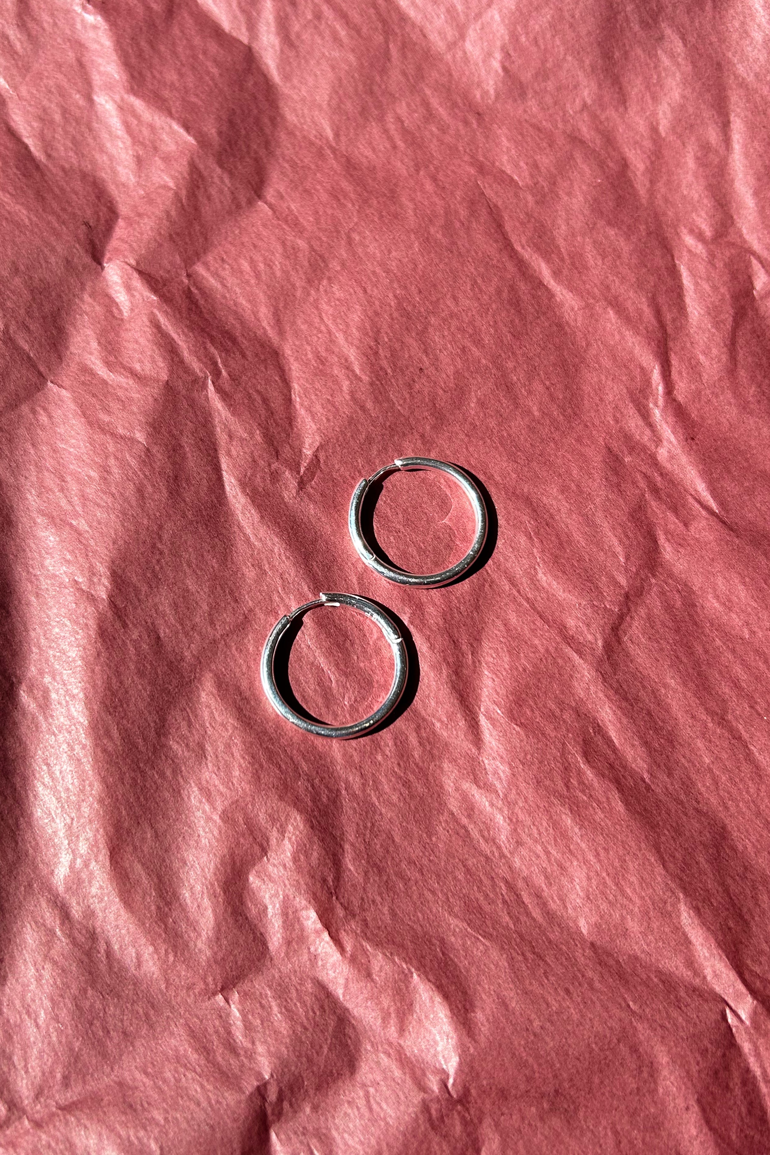 sterling silver thin round hoop earrings