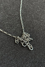 Load image into Gallery viewer, platinum rhodium plated brass chain link charm necklace