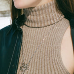 platinum rhodium plated brass chain link charm necklace