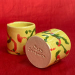 ceramic hand painted sipping tumblers in primaries