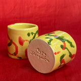 ceramic hand painted sipping tumblers in primaries