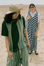 Load image into Gallery viewer, jersey pique maxi slip dress navy white stripes