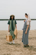 Load image into Gallery viewer, jersey pique maxi slip dress navy white stripes