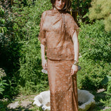 KASAB SLIP SKIRT IN COFFEE