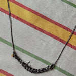 ionized stainless steel chain crocheted pullover necklace