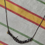 ionized stainless steel chain crocheted pullover necklace