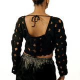 SQUARE CIRCLE TOP IN BLACK