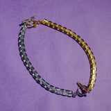 SQUARE 2 TONE CHAIN NECKLACE