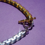 SQUARE 2 TONE CHAIN NECKLACE