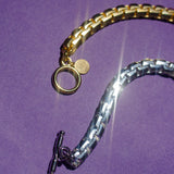 SQUARE 2 TONE CHAIN NECKLACE