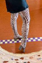 Load image into Gallery viewer, brown zebra nylon spandex thigh high stockings