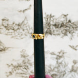 textured brass band ring with glass cabochons