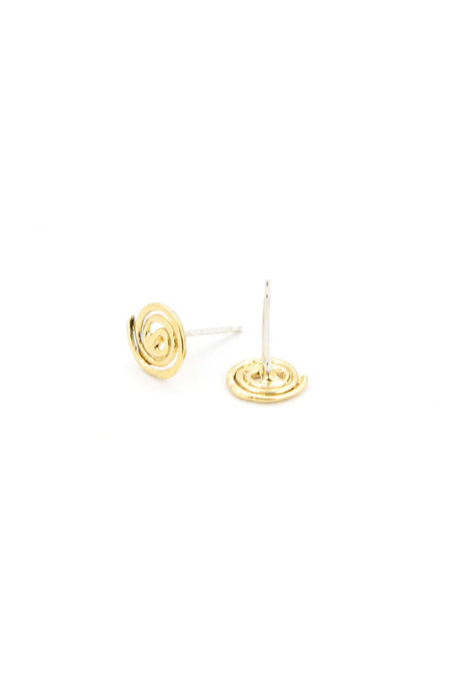 22k gold vermeil sterling silver swirl stud earrings