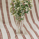 clear glass trumpet vase blue yellow details