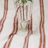 clear glass trumpet vase blue yellow details