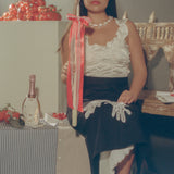 tall ivory taper candle holiday red satin bow