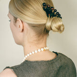 recycled cellulose acetate tortoise shell thin crown comb 