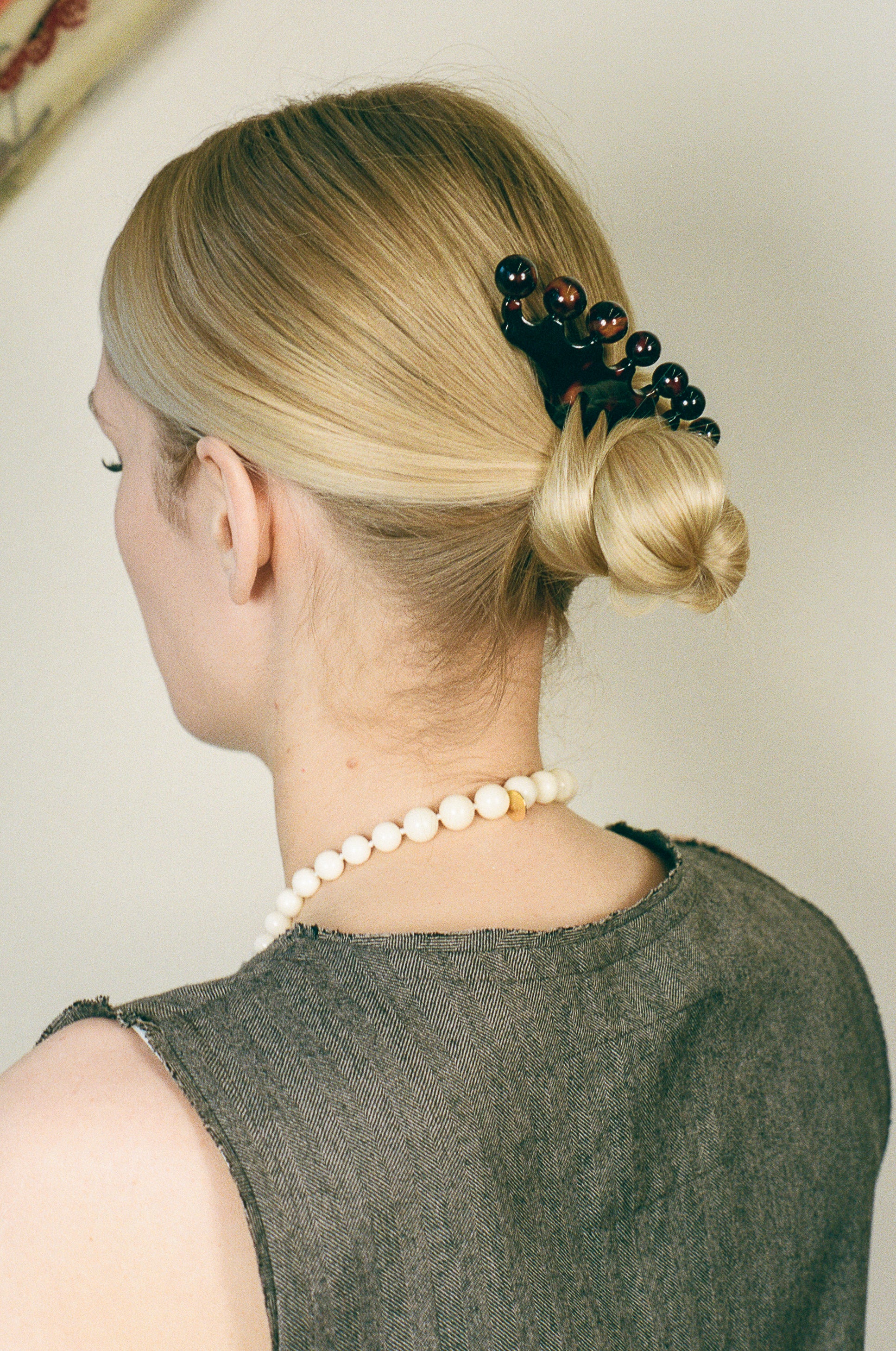 recycled cellulose acetate tortoise shell thin crown comb 