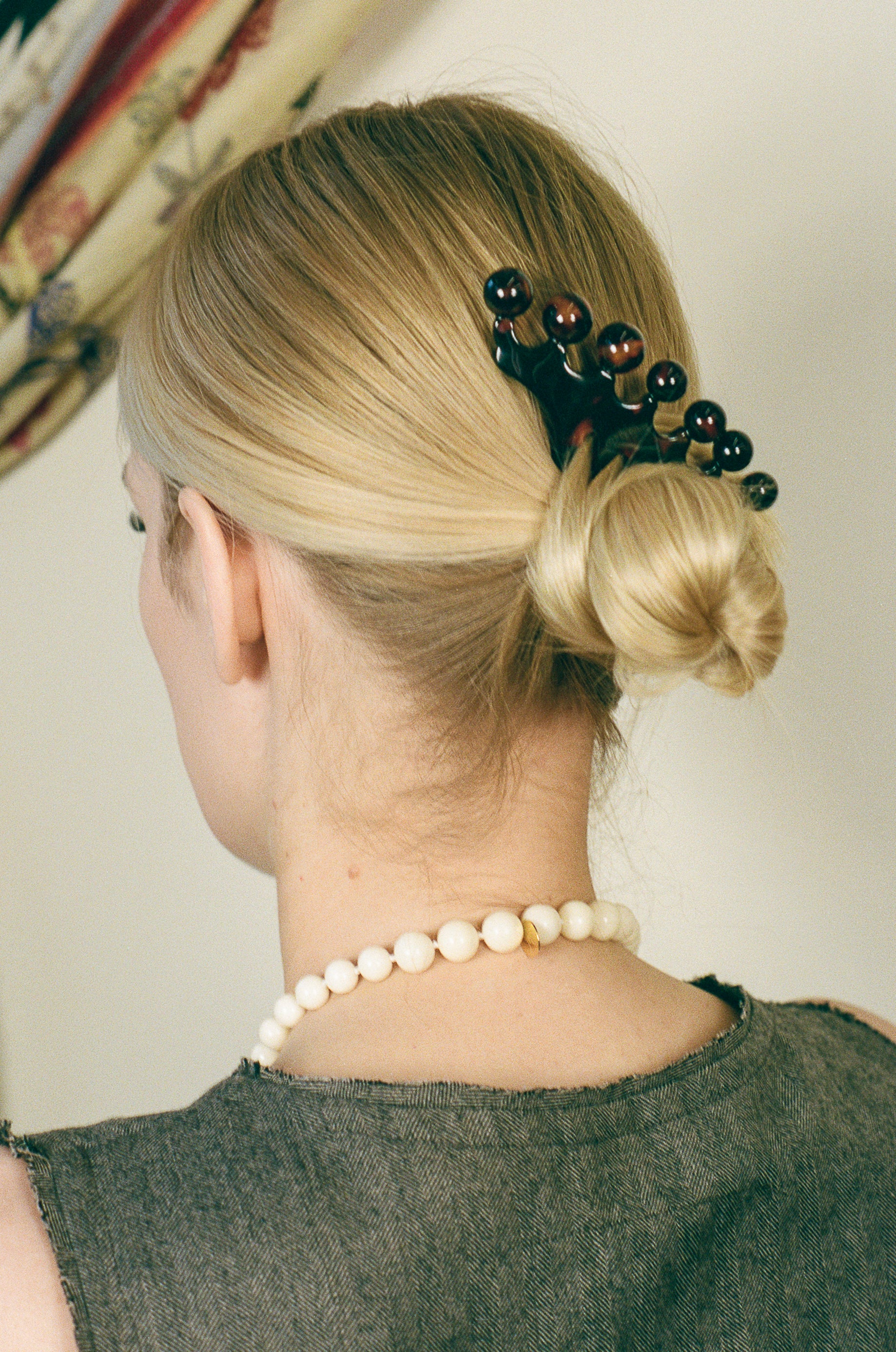 recycled cellulose acetate tortoise shell thin crown comb 