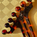 recycled cellulose acetate tortoise shell thin crown comb 