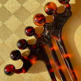 recycled cellulose acetate tortoise shell thin crown comb 