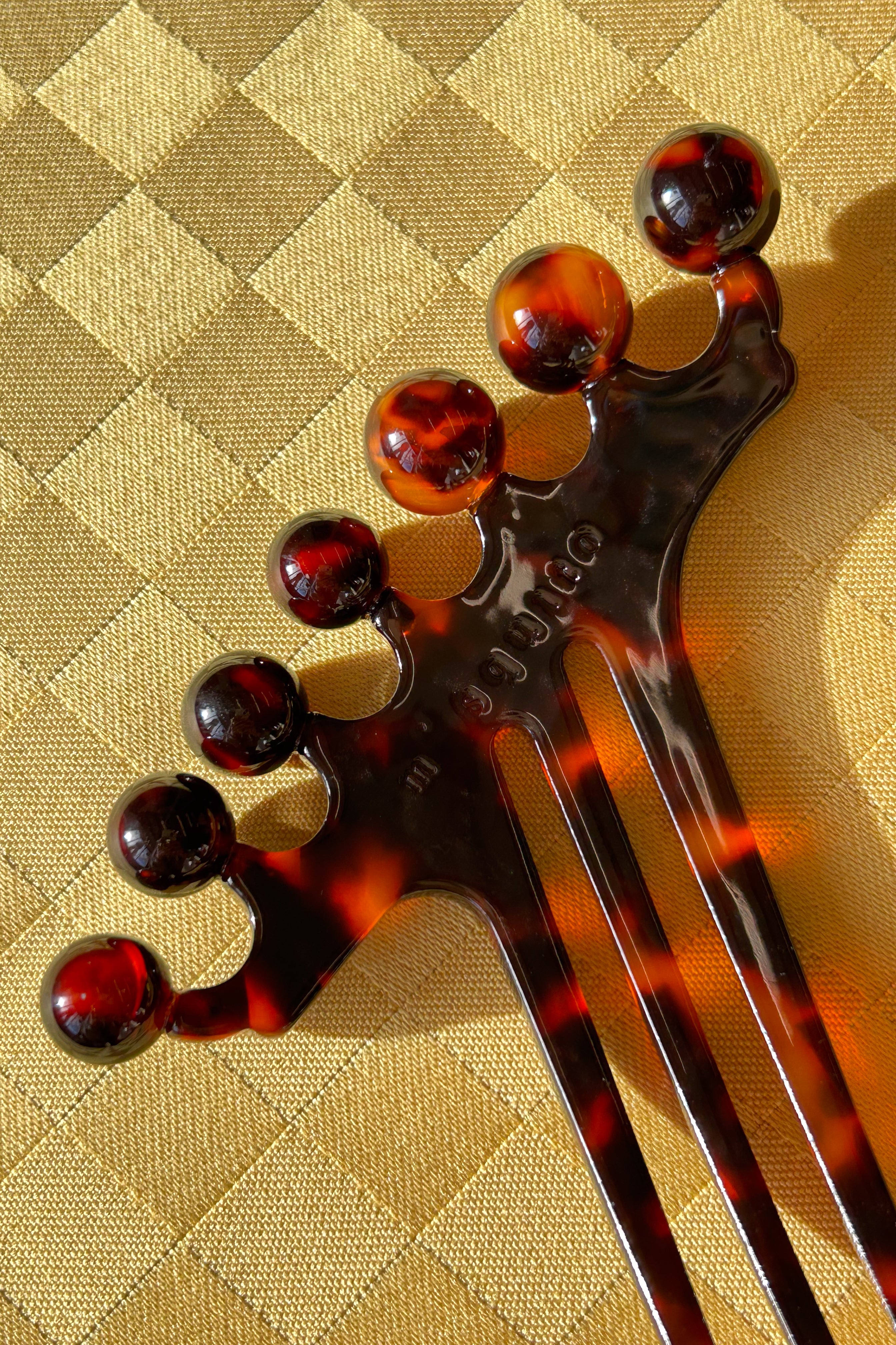 recycled cellulose acetate tortoise shell thin crown comb 