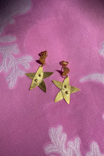 Load image into Gallery viewer, gold plated silver delicate star moon earrings