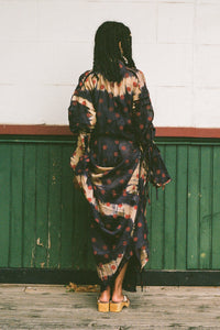 TEA TIME DRESS IN NAVY/CREAM/RED