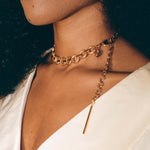 22k gold textured ring chain necklace