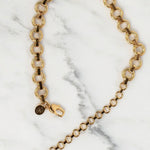 22k gold textured ring chain necklace