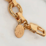 22k gold textured ring chain necklace