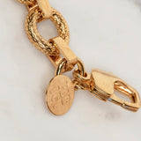 22k gold textured ring chain necklace