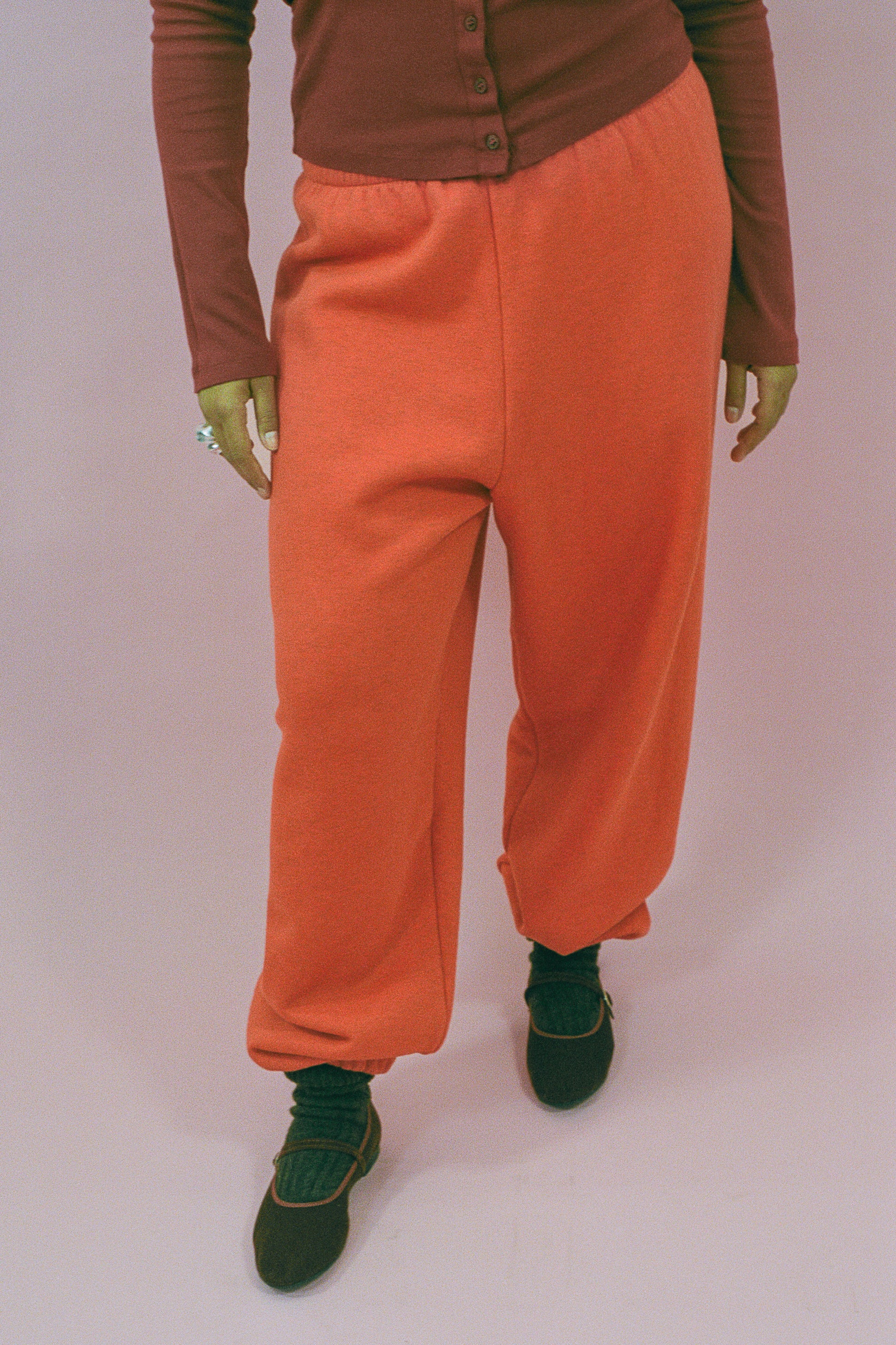 speckled orange 80s cotton sweatpant