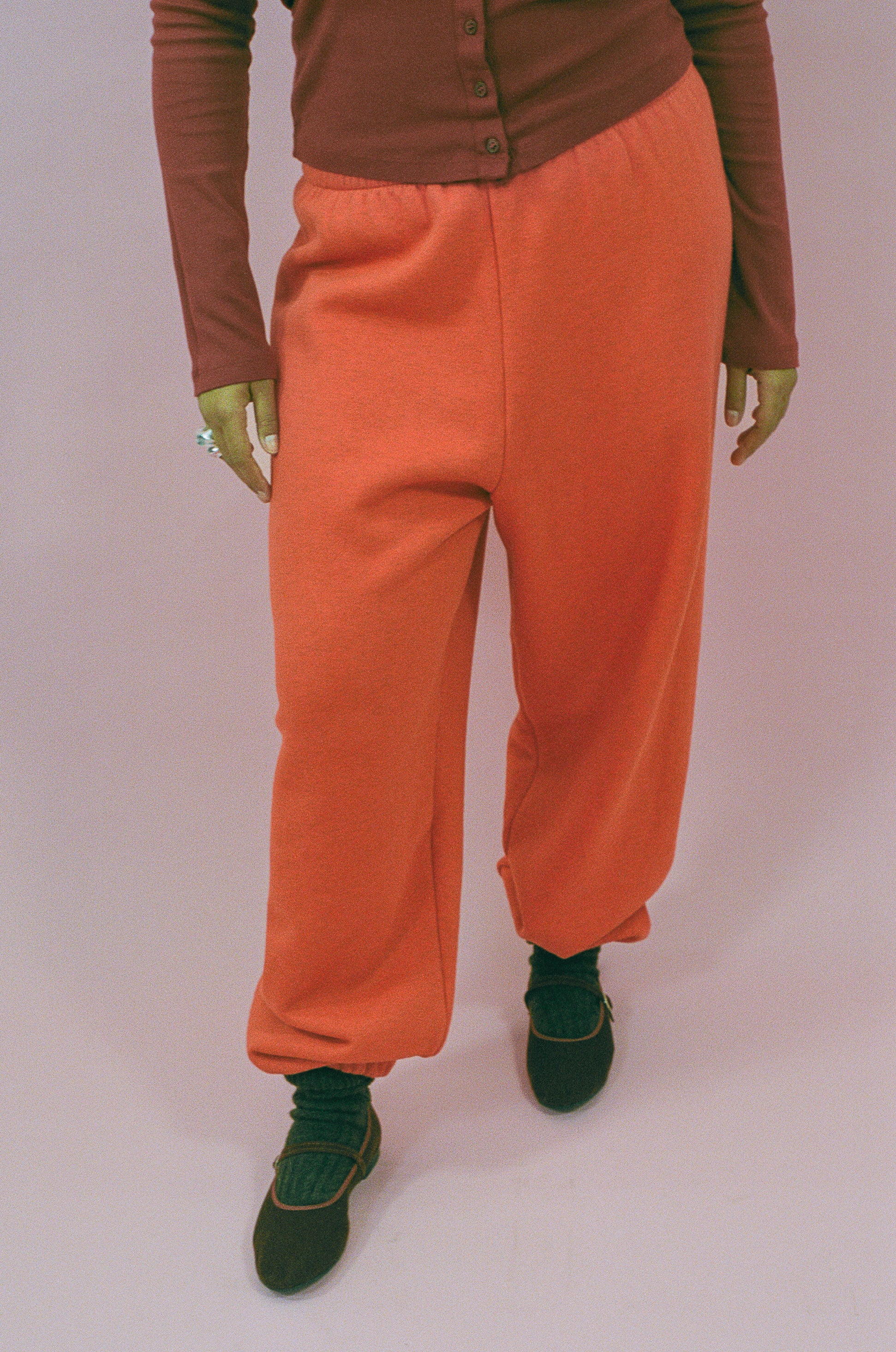 speckled orange 80s cotton sweatpant