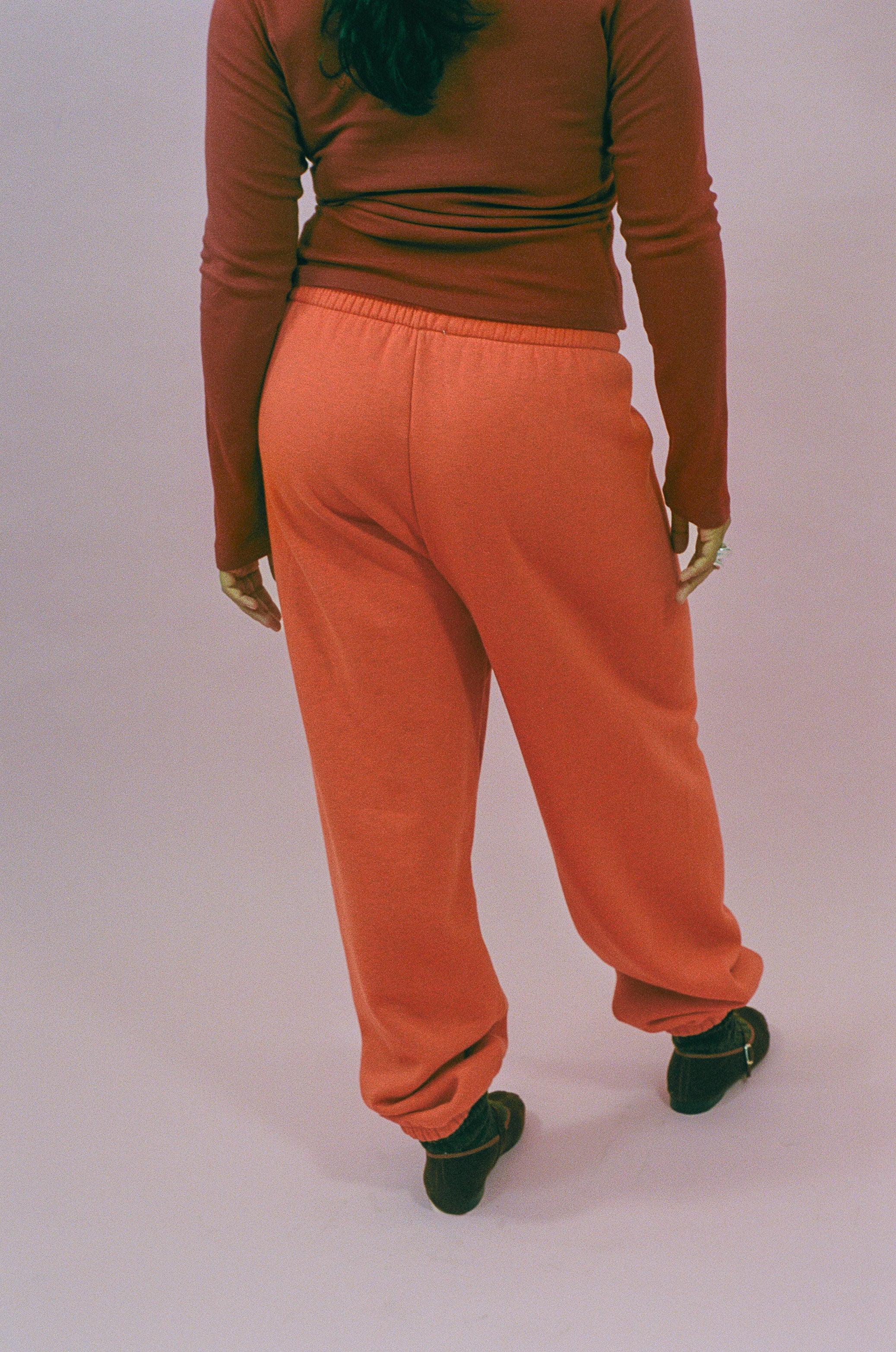speckled orange 80s cotton sweatpant