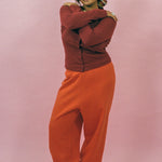 speckled orange 80s cotton sweatpant