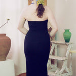 cotton spandex fitted black tube dress