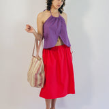 TIE SKIRT IN RED