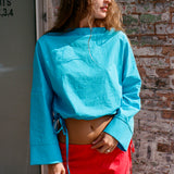 CUFF TOP IN TURQUOISE