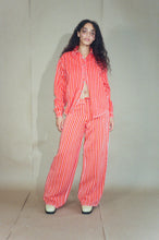 Load image into Gallery viewer, TODOS SANTOS WIDE LEG TROUSER IN WARM RED STRIPE - Luna Del Pinal