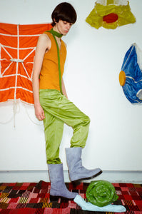 lizard green silky 90s cool trouser 