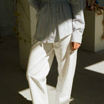 white cotton twill 90s baggy jean