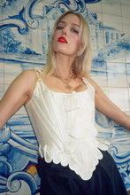 Load image into Gallery viewer, TOSCA CORSETTO IN WHITE WITH SILK BOWS