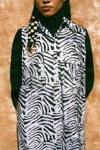 Load image into Gallery viewer, cotton zebra print loose fit vest dress