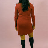 LONG SLEEVE TURTLENECK BELLEVUE DRESS IN DAHLIA