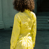 TWIST DRESS IN LEMON YELLOW