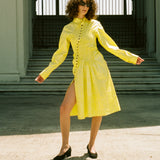TWIST DRESS IN LEMON YELLOW