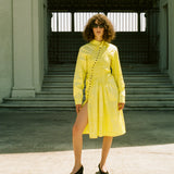 TWIST DRESS IN LEMON YELLOW